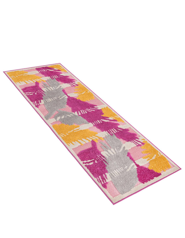 Pink 2' x 6' Aruba Outdoor Runner Area Rug Weather Resistant for Patio, Deck, Terrace, Balcony, Porch for Sale at Rug Engine