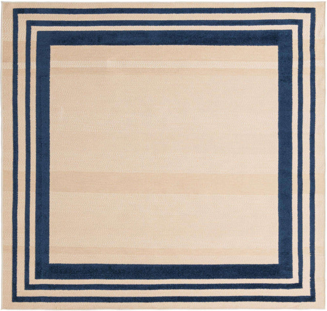 Beige 7' 10 x 7' 10 Aruba Outdoor Square Area Rug Weather Resistant for Patio, Deck, Terrace, Balcony, Porch for Sale at Rug Engine