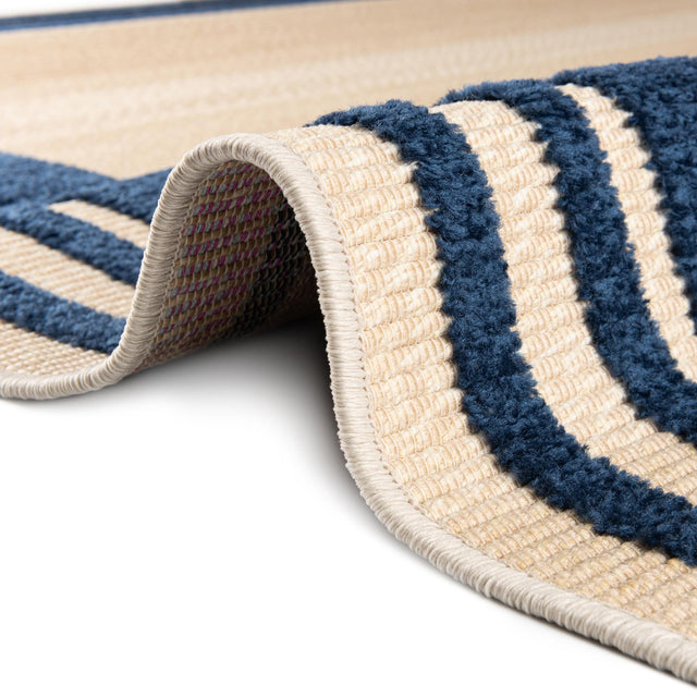 Beige 5' 3 x 5' 3 Aruba Outdoor Round Area Rug Weather Resistant for Patio, Deck, Terrace, Balcony, Porch for Sale at Rug Engine