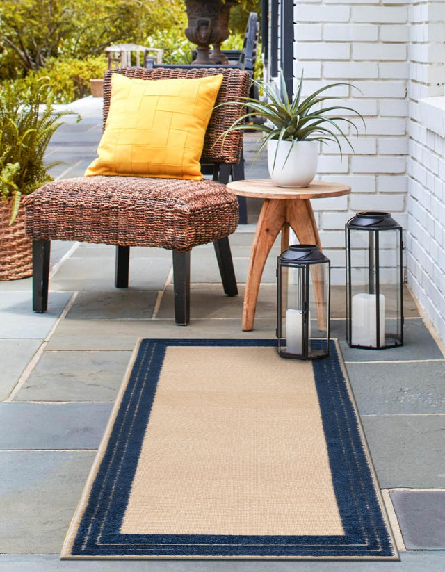 Beige 2' x 8' Aruba Outdoor Runner Area Rug Weather Resistant for Patio, Deck, Terrace, Balcony, Porch for Sale at Rug Engine