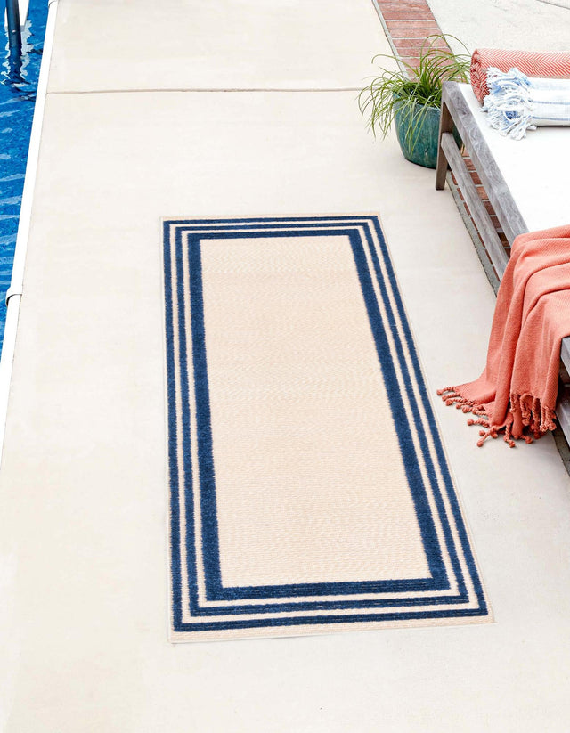Beige 2' x 8' Aruba Outdoor Runner Area Rug Weather Resistant for Patio, Deck, Terrace, Balcony, Porch for Sale at Rug Engine