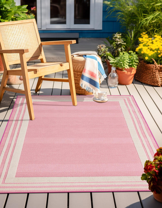 Pink 2' x 3' Aruba Outdoor Rectangle Area Rug Weather Resistant for Patio, Deck, Terrace, Balcony, Porch for Sale at Rug Engine