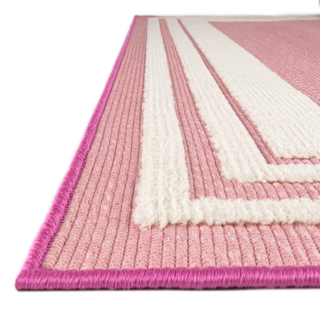 Pink 9' x 12' Aruba Outdoor Rectangle Area Rug Weather Resistant for Patio, Deck, Terrace, Balcony, Porch for Sale at Rug Engine