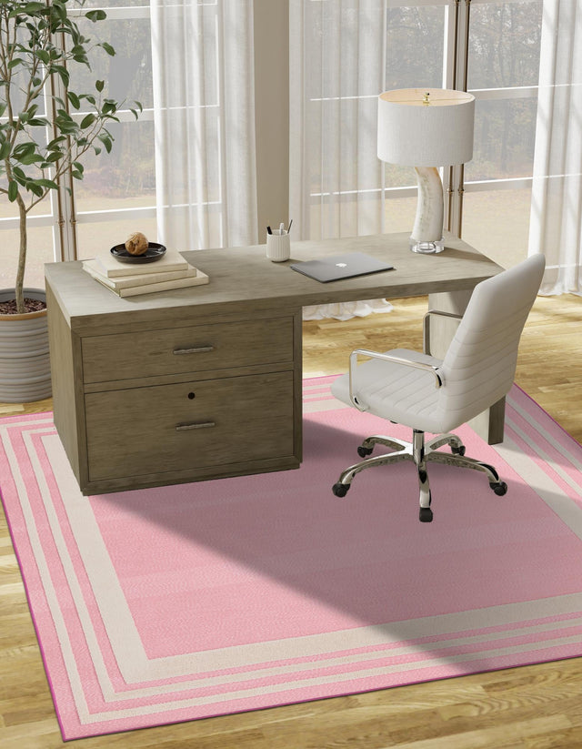 Pink 7' 10 x 7' 10 Aruba Outdoor Square Area Rug Weather Resistant for Patio, Deck, Terrace, Balcony, Porch for Sale at Rug Engine
