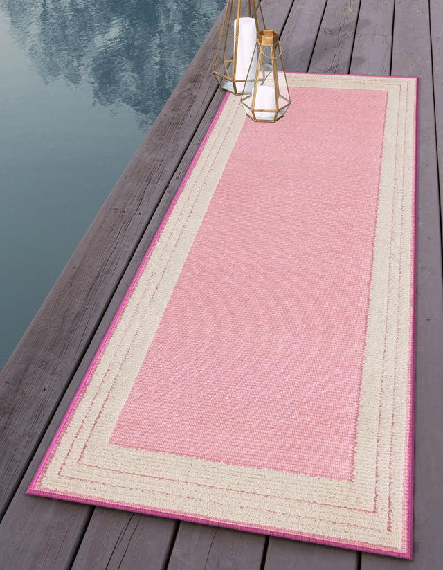 Pink 2' x 6' Aruba Outdoor Runner Area Rug Weather Resistant for Patio, Deck, Terrace, Balcony, Porch for Sale at Rug Engine