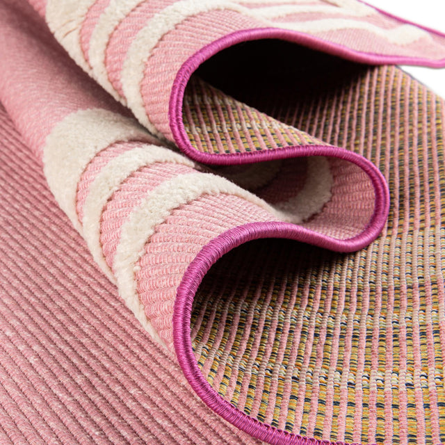 Pink 2' x 10' Aruba Outdoor Runner Area Rug Weather Resistant for Patio, Deck, Terrace, Balcony, Porch for Sale at Rug Engine
