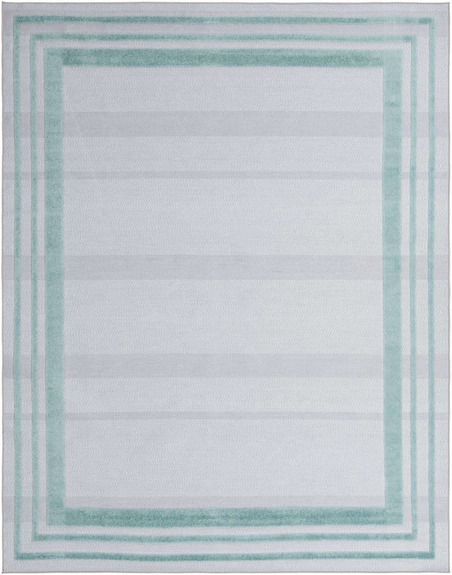 Gray Teal 9' x 12' Aruba Outdoor Rectangle Area Rug Weather Resistant for Patio, Deck, Terrace, Balcony, Porch for Sale at Rug Engine