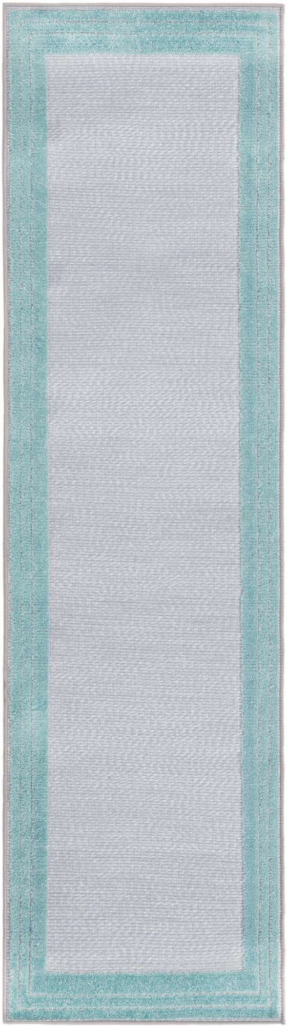 Gray Teal 2' x 8' Aruba Outdoor Runner Area Rug Weather Resistant for Patio, Deck, Terrace, Balcony, Porch for Sale at Rug Engine