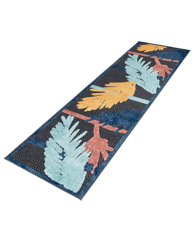Charcoal 2' x 10' Belize Outdoor Runner Area Rug Weather Resistant for Patio, Deck, Terrace, Balcony, Porch 100% Polypropylene Colorful Fun Coastal Modern Carpet for Outside for Sale at Rug Engine