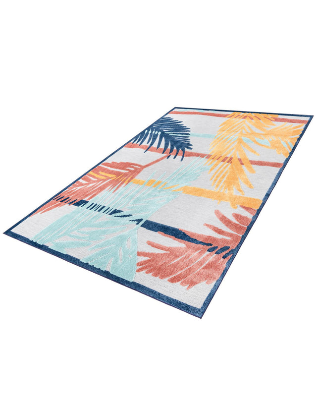 Gray 7' 10 x 10' Belize Outdoor Rectangle Area Rug Weather Resistant for Patio, Deck, Terrace, Balcony, Porch 100% Polypropylene Colorful Fun Coastal Modern Carpet for Outside for Sale at Rug Engine