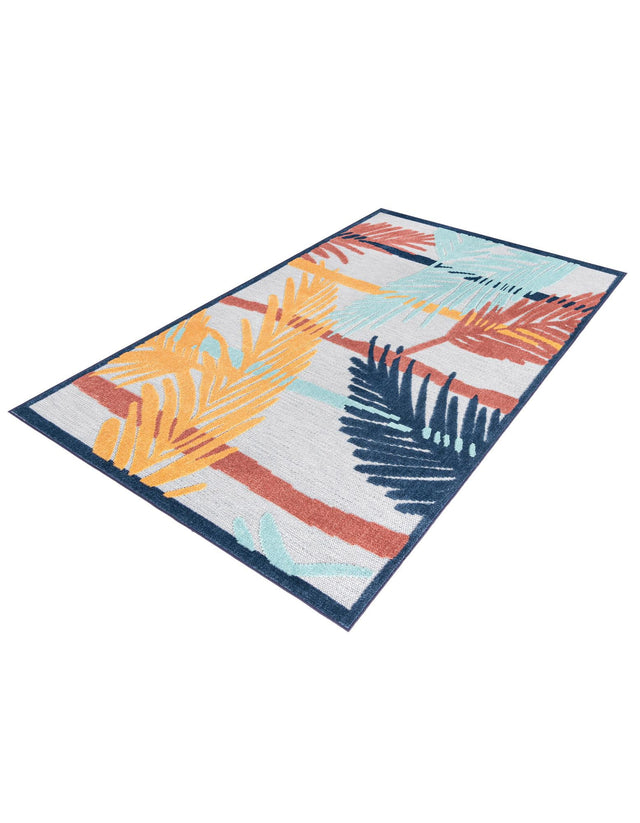 Gray 5' 3 x 8' Belize Outdoor Rectangle Area Rug Weather Resistant for Patio, Deck, Terrace, Balcony, Porch 100% Polypropylene Colorful Fun Coastal Modern Carpet for Outside for Sale at Rug Engine
