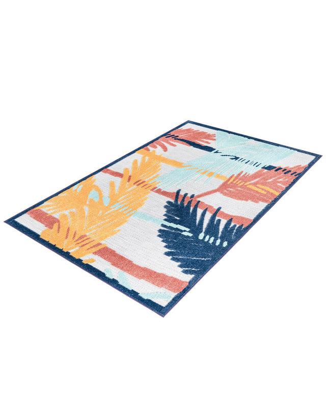 Gray 4' x 6' Belize Outdoor Rectangle Area Rug Weather Resistant for Patio, Deck, Terrace, Balcony, Porch 100% Polypropylene Colorful Fun Coastal Modern Carpet for Outside for Sale at Rug Engine