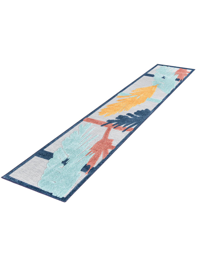 Gray 2' x 8' Belize Outdoor Runner Area Rug Weather Resistant for Patio, Deck, Terrace, Balcony, Porch 100% Polypropylene Colorful Fun Coastal Modern Carpet for Outside for Sale at Rug Engine