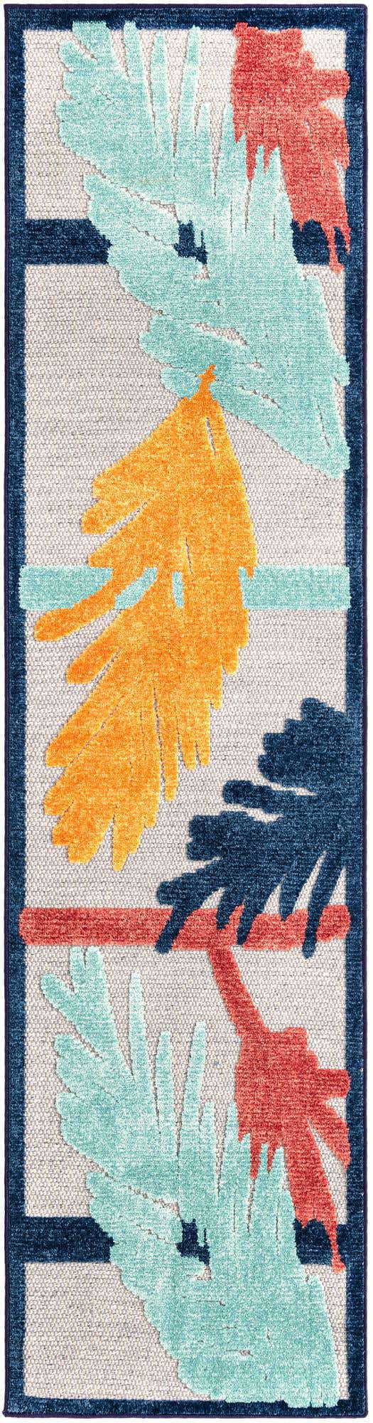 Gray 2' x 8' Belize Outdoor Runner Area Rug Weather Resistant for Patio, Deck, Terrace, Balcony, Porch 100% Polypropylene Colorful Fun Coastal Modern Carpet for Outside for Sale at Rug Engine
