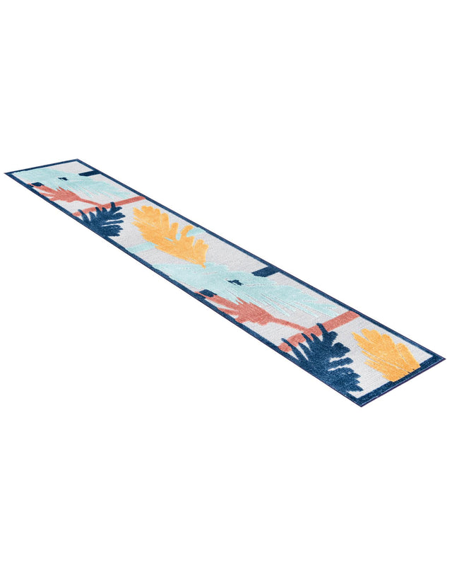 Gray 2' x 10' Belize Outdoor Runner Area Rug Weather Resistant for Patio, Deck, Terrace, Balcony, Porch 100% Polypropylene Colorful Fun Coastal Modern Carpet for Outside for Sale at Rug Engine