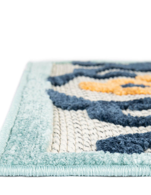 Ivory 7' x 10' Belize Outdoor Rectangle Area Rug Weather Resistant for Patio, Deck, Terrace, Balcony, Porch 100% Polypropylene Colorful Fun Coastal Modern Carpet for Outside for Sale at Rug Engine