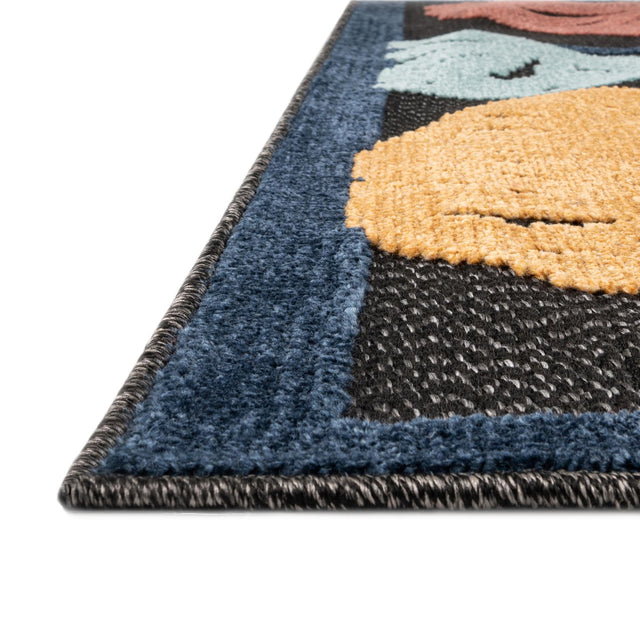 Charcoal 6' x 9' Belize Outdoor Rectangle Area Rug Weather Resistant for Patio, Deck, Terrace, Balcony, Porch 100% Polypropylene Colorful Fun Coastal Modern Carpet for Outside for Sale at Rug Engine