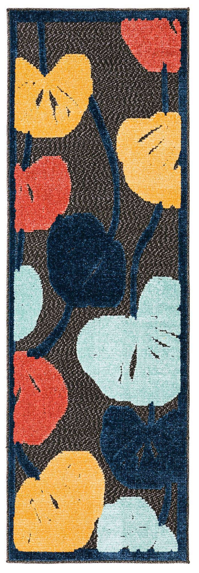 Charcoal 2' x 6' Belize Outdoor Runner Area Rug Weather Resistant for Patio, Deck, Terrace, Balcony, Porch 100% Polypropylene Colorful Fun Coastal Modern Carpet for Outside for Sale at Rug Engine