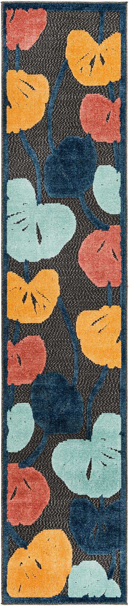 Charcoal 2' x 10' Belize Outdoor Runner Area Rug Weather Resistant for Patio, Deck, Terrace, Balcony, Porch 100% Polypropylene Colorful Fun Coastal Modern Carpet for Outside for Sale at Rug Engine