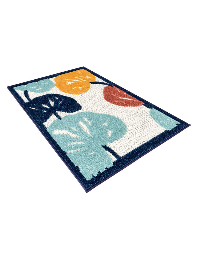 Ivory 2' x 3' Belize Outdoor Rectangle Area Rug Weather Resistant for Patio, Deck, Terrace, Balcony, Porch 100% Polypropylene Colorful Fun Coastal Modern Carpet for Outside for Sale at Rug Engine