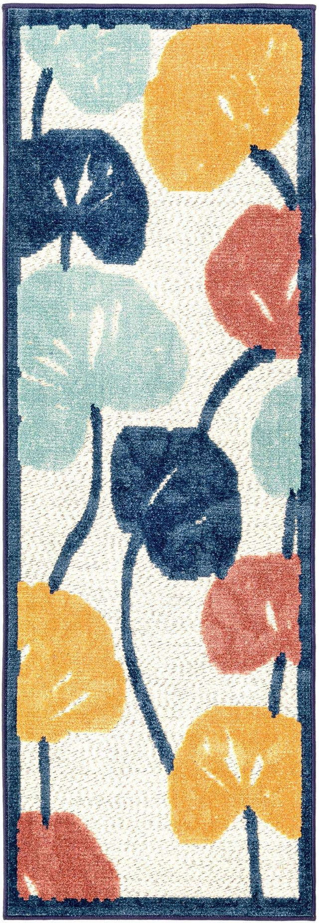 Ivory 2' x 6' Belize Outdoor Runner Area Rug Weather Resistant for Patio, Deck, Terrace, Balcony, Porch 100% Polypropylene Colorful Fun Coastal Modern Carpet for Outside for Sale at Rug Engine
