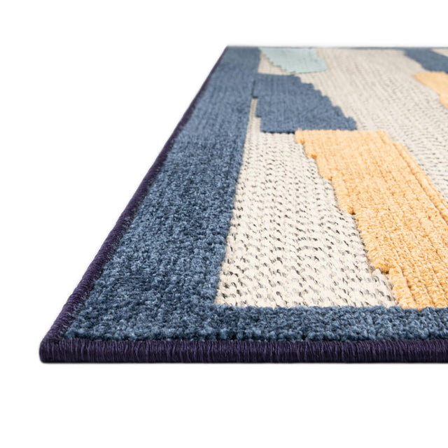 Ivory 6' x 9' Belize Outdoor Rectangle Area Rug Weather Resistant for Patio, Deck, Terrace, Balcony, Porch 100% Polypropylene Colorful Fun Coastal Modern Carpet for Outside for Sale at Rug Engine