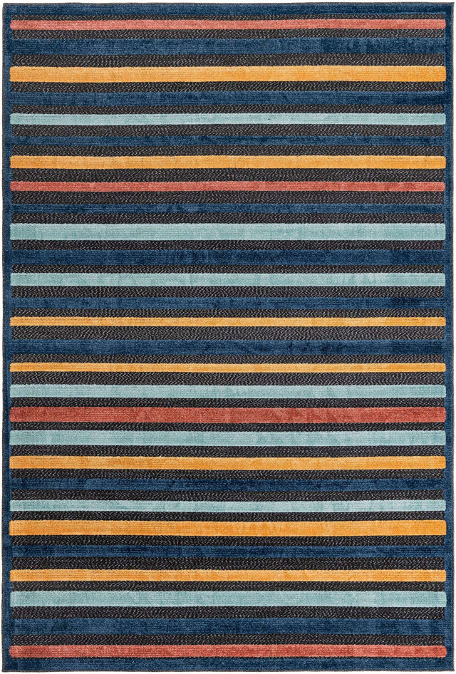 Charcoal 6' x 9' Belize Outdoor Rectangle Area Rug Weather Resistant for Patio, Deck, Terrace, Balcony, Porch 100% Polypropylene Colorful Fun Coastal Modern Carpet for Outside for Sale at Rug Engine