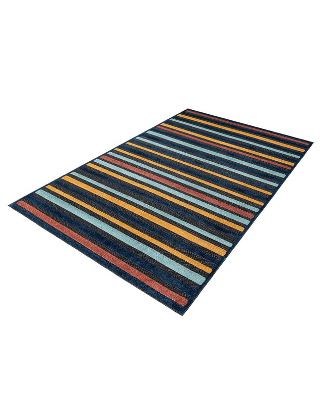 Charcoal 5' 3 x 8' Belize Outdoor Rectangle Area Rug Weather Resistant for Patio, Deck, Terrace, Balcony, Porch 100% Polypropylene Colorful Fun Coastal Modern Carpet for Outside for Sale at Rug Engine