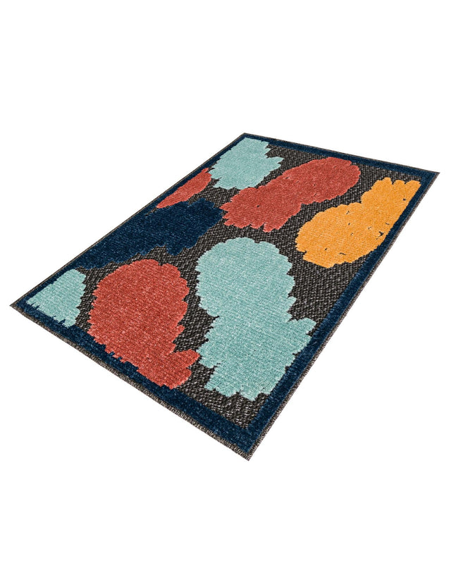 Black 2' x 3' Belize Outdoor Rectangle Area Rug Weather Resistant for Patio, Deck, Terrace, Balcony, Porch 100% Polypropylene Colorful Fun Coastal Modern Carpet for Outside for Sale at Rug Engine