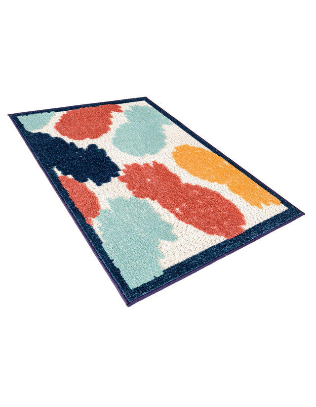 White 2' x 3' Belize Outdoor Rectangle Area Rug Weather Resistant for Patio, Deck, Terrace, Balcony, Porch 100% Polypropylene Colorful Fun Coastal Modern Carpet for Outside for Sale at Rug Engine