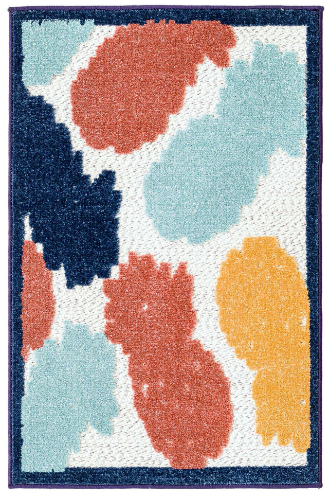 White 2' x 3' Belize Outdoor Rectangle Area Rug Weather Resistant for Patio, Deck, Terrace, Balcony, Porch 100% Polypropylene Colorful Fun Coastal Modern Carpet for Outside for Sale at Rug Engine