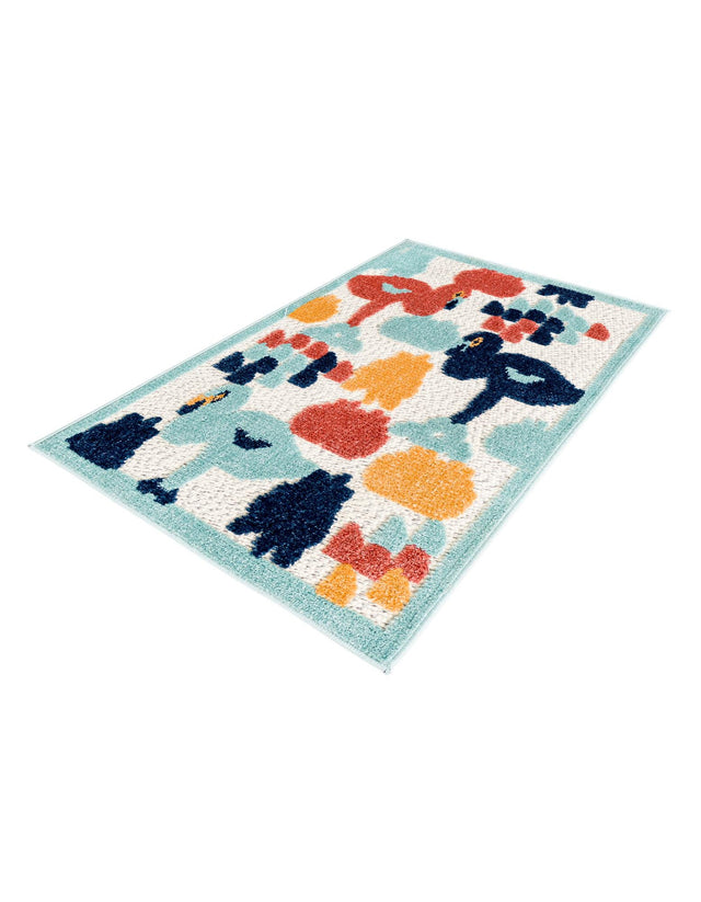 White 2' x 3' Belize Outdoor Rectangle Area Rug Weather Resistant for Patio, Deck, Terrace, Balcony, Porch 100% Polypropylene Colorful Fun Coastal Modern Carpet for Outside for Sale at Rug Engine