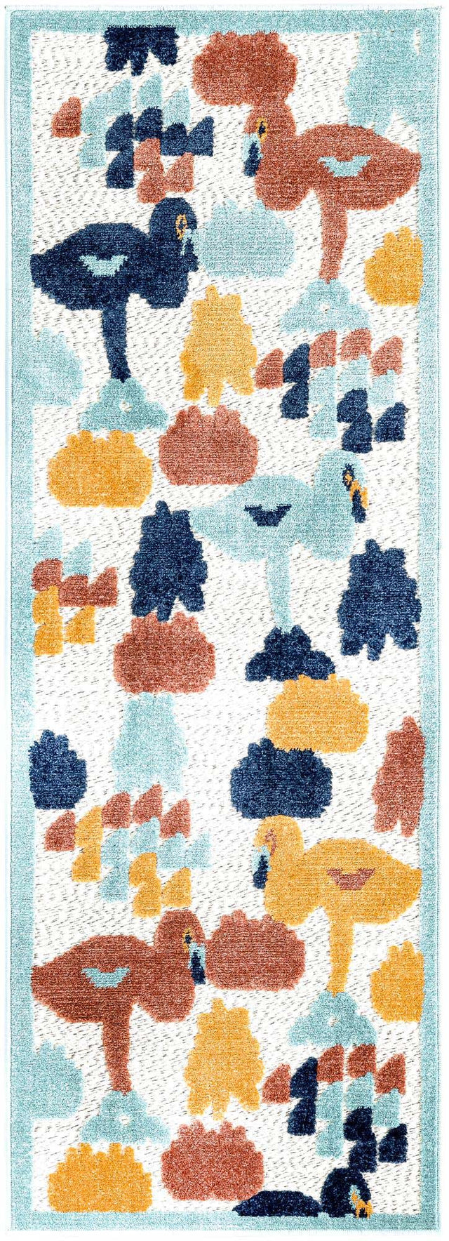 White 2' x 6' Belize Outdoor Runner Area Rug Weather Resistant for Patio, Deck, Terrace, Balcony, Porch 100% Polypropylene Colorful Fun Coastal Modern Carpet for Outside for Sale at Rug Engine