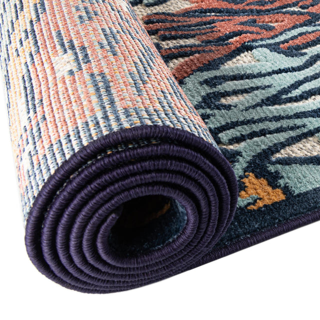Multicolor 3' 3 x 3' 3 Belize Outdoor Round Area Rug Weather Resistant for Patio, Deck, Terrace, Balcony, Porch 100% Polypropylene Colorful Fun Coastal Modern Carpet for Outside for Sale at Rug Engine