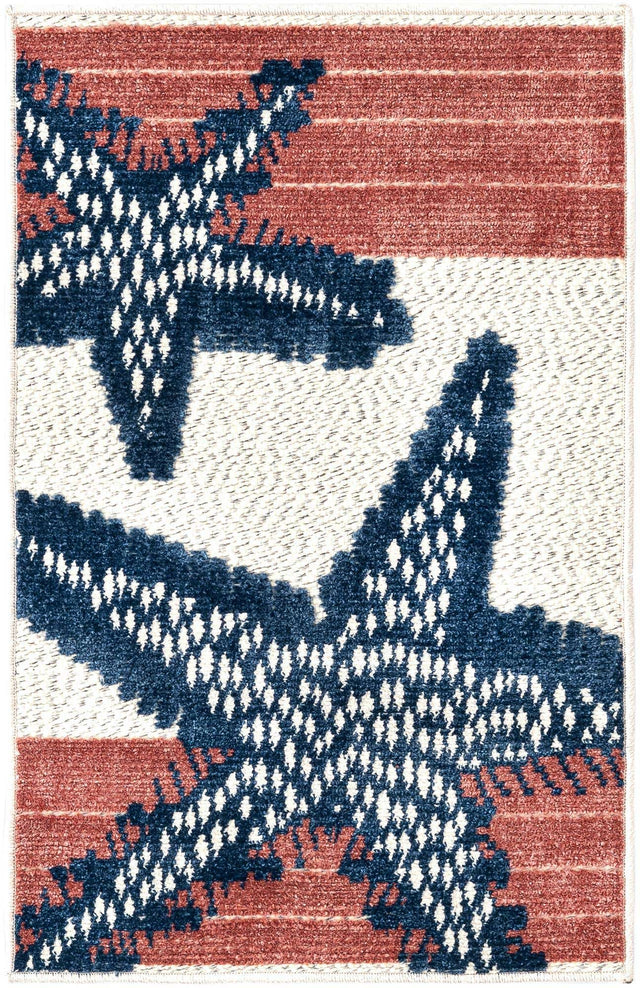 Ivory 2' x 3' Belize Outdoor Rectangle Area Rug Weather Resistant for Patio, Deck, Terrace, Balcony, Porch 100% Polypropylene Colorful Fun Coastal Modern Carpet for Outside for Sale at Rug Engine