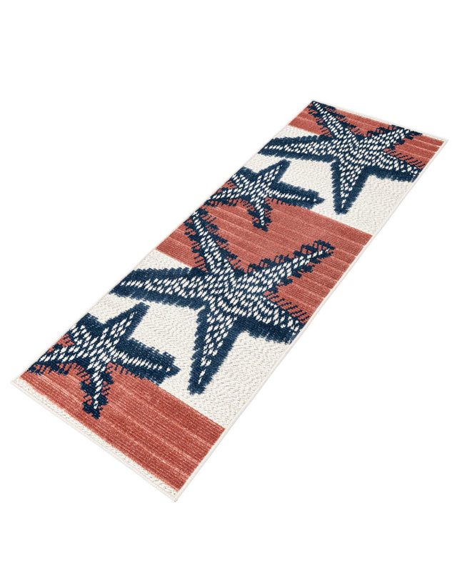 Ivory 2' x 6' Belize Outdoor Runner Area Rug Weather Resistant for Patio, Deck, Terrace, Balcony, Porch 100% Polypropylene Colorful Fun Coastal Modern Carpet for Outside for Sale at Rug Engine