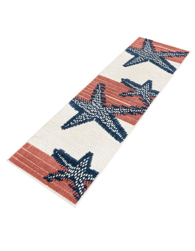 Ivory 2' x 8' Belize Outdoor Runner Area Rug Weather Resistant for Patio, Deck, Terrace, Balcony, Porch 100% Polypropylene Colorful Fun Coastal Modern Carpet for Outside for Sale at Rug Engine