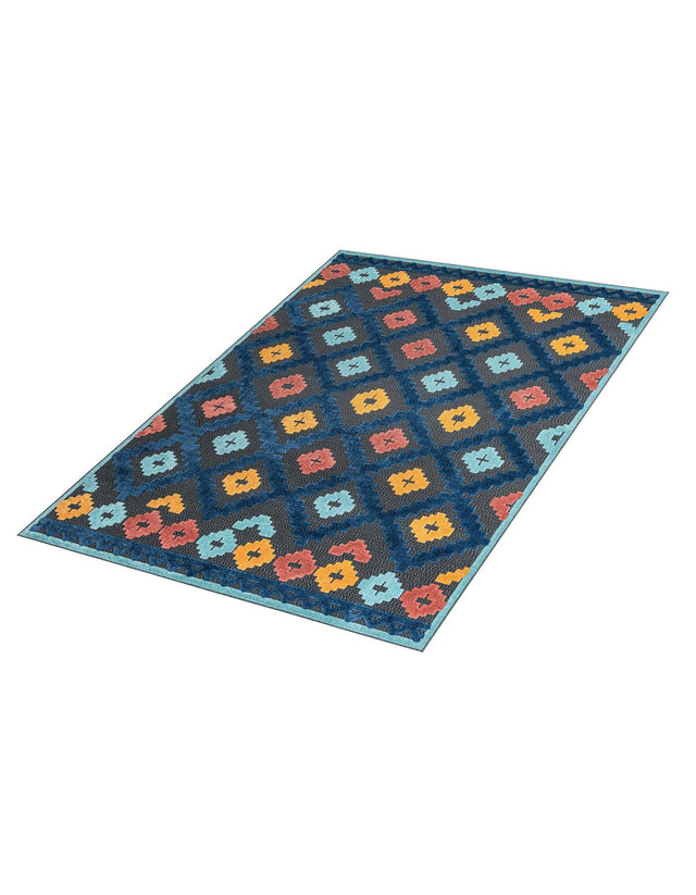 Charcoal 7' x 10' Belize Outdoor Rectangle Area Rug Weather Resistant for Patio, Deck, Terrace, Balcony, Porch 100% Polypropylene Colorful Fun Coastal Modern Carpet for Outside for Sale at Rug Engine