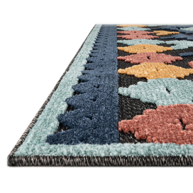 Charcoal 7' 10 x 10' Belize Outdoor Rectangle Area Rug Weather Resistant for Patio, Deck, Terrace, Balcony, Porch 100% Polypropylene Colorful Fun Coastal Modern Carpet for Outside for Sale at Rug Engine