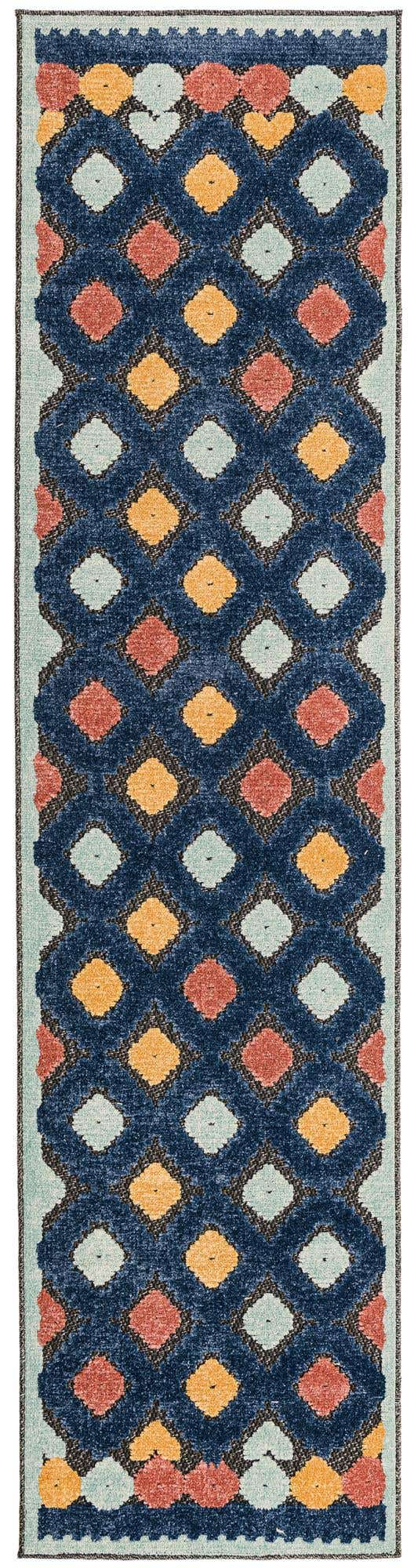 Charcoal 2' x 8' Belize Outdoor Runner Area Rug Weather Resistant for Patio, Deck, Terrace, Balcony, Porch 100% Polypropylene Colorful Fun Coastal Modern Carpet for Outside for Sale at Rug Engine