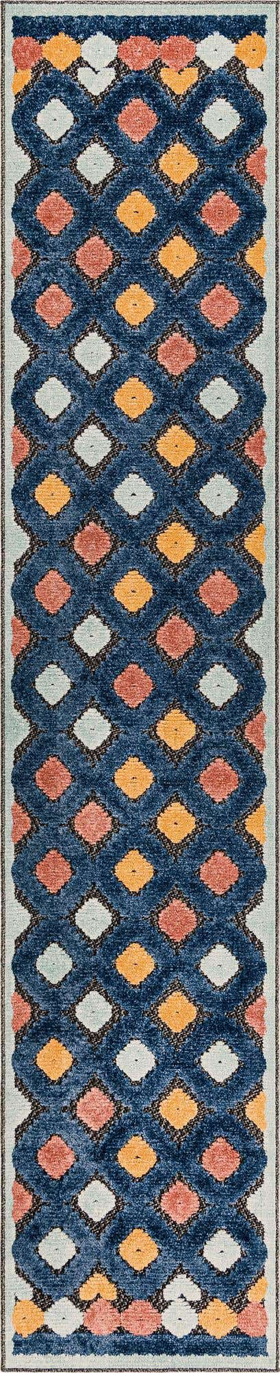 Charcoal 2' x 10' Belize Outdoor Runner Area Rug Weather Resistant for Patio, Deck, Terrace, Balcony, Porch 100% Polypropylene Colorful Fun Coastal Modern Carpet for Outside for Sale at Rug Engine