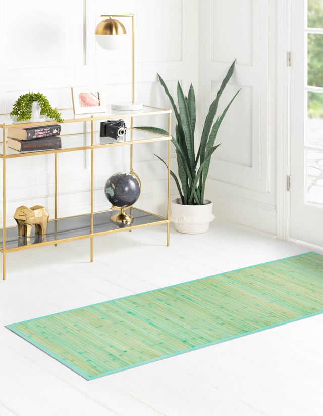 Aqua 2' x 6' Bamboo Runner Area Rug 100% Natural Bamboo Eco-Friendly Affordable & Durable Unique Carpet Mat Living Dining Room Bedroom Office Meditation Room for Sale at Rug Engine