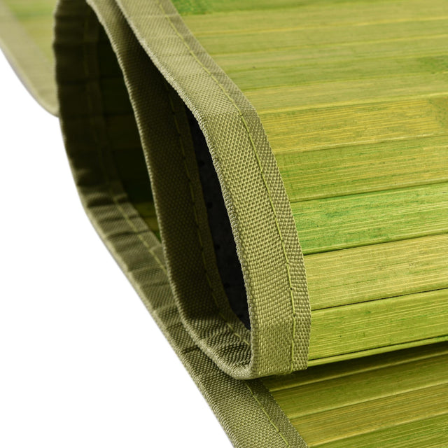 Green 5' 3 x 7' 10 Bamboo Rectangle Area Rug 100% Natural Bamboo Eco-Friendly Affordable & Durable Unique Carpet Mat Living Dining Room Bedroom Office Meditation Room for Sale at Rug Engine