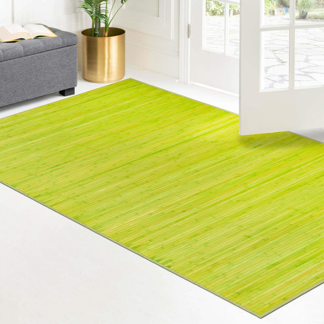 Green 6' x 9' Bamboo Rectangle Area Rug 100% Natural Bamboo Eco-Friendly Affordable & Durable Unique Carpet Mat Living Dining Room Bedroom Office Meditation Room for Sale at Rug Engine
