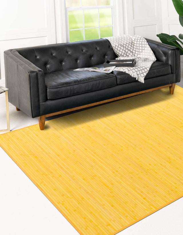 Yellow 4' x 6' Bamboo Rectangle Area Rug 100% Natural Bamboo Eco-Friendly Affordable & Durable Unique Carpet Mat Living Dining Room Bedroom Office Meditation Room for Sale at Rug Engine