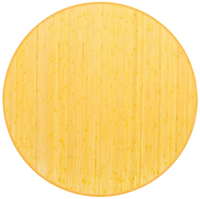 Yellow 5' 3 x 5' 3 Bamboo Round Area Rug 100% Natural Bamboo Eco-Friendly Affordable & Durable Unique Carpet Mat Living Dining Room Bedroom Office Meditation Room for Sale at Rug Engine