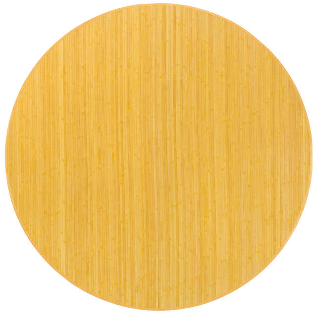 Yellow 7' x 7' Bamboo Round Area Rug 100% Natural Bamboo Eco-Friendly Affordable & Durable Unique Carpet Mat Living Dining Room Bedroom Office Meditation Room for Sale at Rug Engine