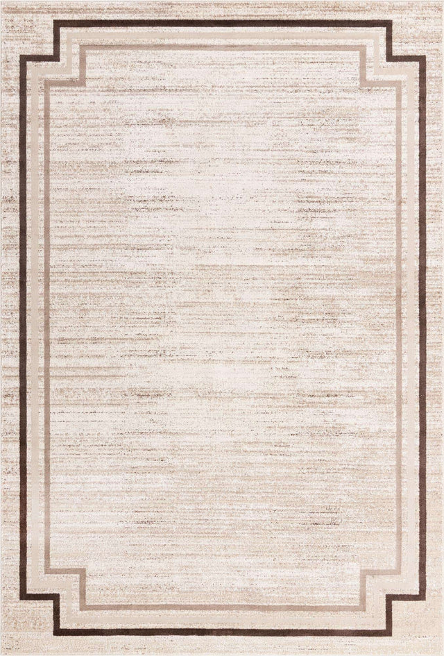 Brown 7' x 10' Oasis Rectangle Area Rug 65% Polypropylene & 35% Polyester Contemporary Carpet for Living Rooms, Bedroom, Kitchen, Dining, Office for Sale at Rug Engine