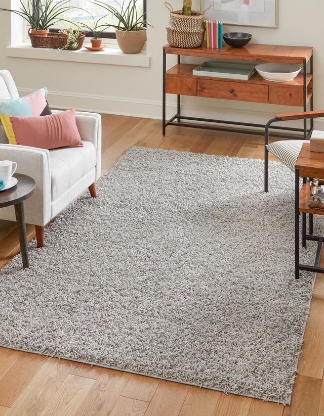 Cloud Gray 3' 3 x 5' 3 Comfort Solid Shag Rectangle Area Rug Thick Soft Touch Fluffy & Plush Shaggy Pile 100% Polypropylene for Living Room, Office, Bedroom for Sale at Rug Engine