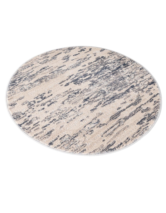 Gray 3' x 3' Oasis Round Area Rug 65% Polypropylene & 35% Polyester Contemporary Carpet for Living Rooms, Bedroom, Kitchen, Dining, Office for Sale at Rug Engine